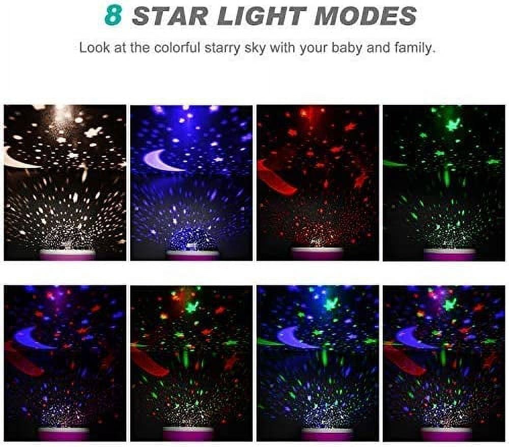 Baby Night Light Star ProjectorMoon Novelty Toys Glow in The Dark Toys for Baby Children Sleeping Gift (Pink)