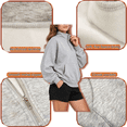 thumbnail image 4 of Womens Sweatshirts Quarter Zip Cropped Pullover Y2k Fleece Fall Fashion Tops Outfits, 4 of 5