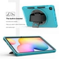 thumbnail image 6 of Dteck Galaxy Tab S6 Lite 2020 Case, Heavy Duty 360 Rotating Kickstand Shockproof Cover with Hand Strap / Pencil Holder / Pencil Cap For Samsung Galaxy Tab S6 Lite 10.4" SM-P610 /SM-P615,Light Blue, 6 of 10