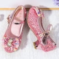 thumbnail image 5 of YLYL Girls Dress Wedding Party Shoes Glitter Sequins Low Heel Mary Jane Princess Shoes, 5 of 5
