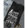 thumbnail image 3 of A Witch And Her Little Monsters. T-Shirt Women -Image by Shutterstock, Female XX-Large, 3 of 4