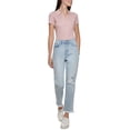 thumbnail image 3 of Calvin Klein Jeans Womens Ripped Raw-Hem High Rise Straight Jeans, Blue, 31, 3 of 4