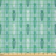 thumbnail image 2 of Ambesonne Cactus Fabric by the Yard Microfiber, Aquatic Tone Botanical Art, 1 Yard, Mint Green White Grey, 2 of 2