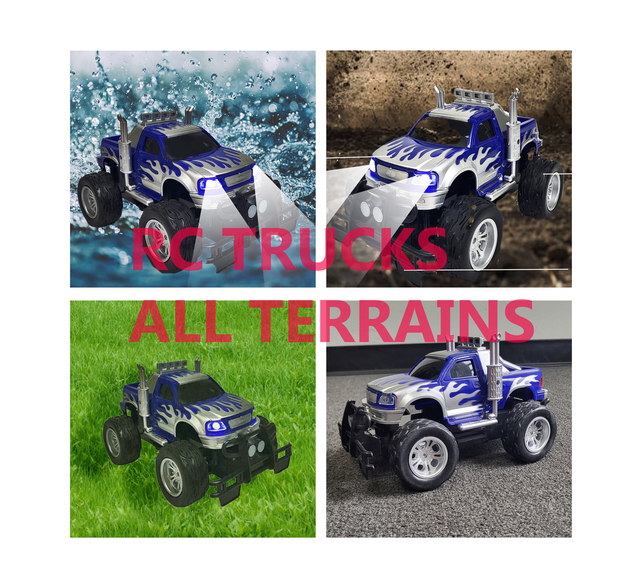 BLUE BLOCK Remote Control Full Function Extreme Flame Monster Truck