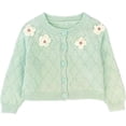thumbnail image 3 of Peacolate 2-6T Spring Autumn Little Girls 2pcs Clothing Set Dress and Knit Cardigan,Green,4Years, 3 of 4