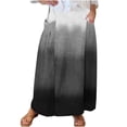 thumbnail image 2 of Maoxin Women's Skirts Women's Printed Elastic Waistband Pleated Pocket Skirt With Mid Calf Skirt ,Gray,L, 2 of 5