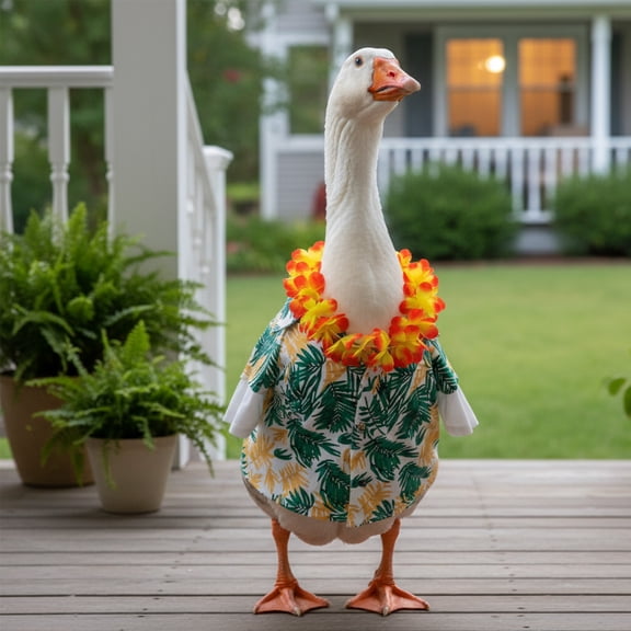Porch Goose Clothes Outfit for 24 Inch Lawn Goose, Green Polyester Outdoor Garden Holiday Decor