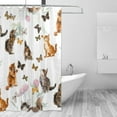 thumbnail image 2 of Coolnut Love Cat Flowers Shower Curtain Bathroom Decor Watercolor Shower Curtain Sets Fabric Cloth Bathroom Curtains with Hooks 60x72 Inch, 2 of 6