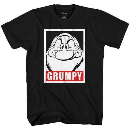 - Disney Men's Snow White and Seven Dwarfs Grumpy Frame Face Disneyland World Retro Classic Vintage Tee Funny Humor Adult Mens Graphic T-Shirt Apparel
