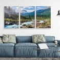 thumbnail image 2 of wall26 Framed Wall Art Print Set Rocky River in Sunny Mountain Forest Nature Wilderness Photography Realism Rustic Colorful Multicolor Ultra for Living Room, Bedroom, Office - 16"x24"x3 Whi, 2 of 4