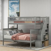 Harper&Bright Designs Twin Over Full Bunk Bed with Stairs and Storage for Kids, Multiple Colors