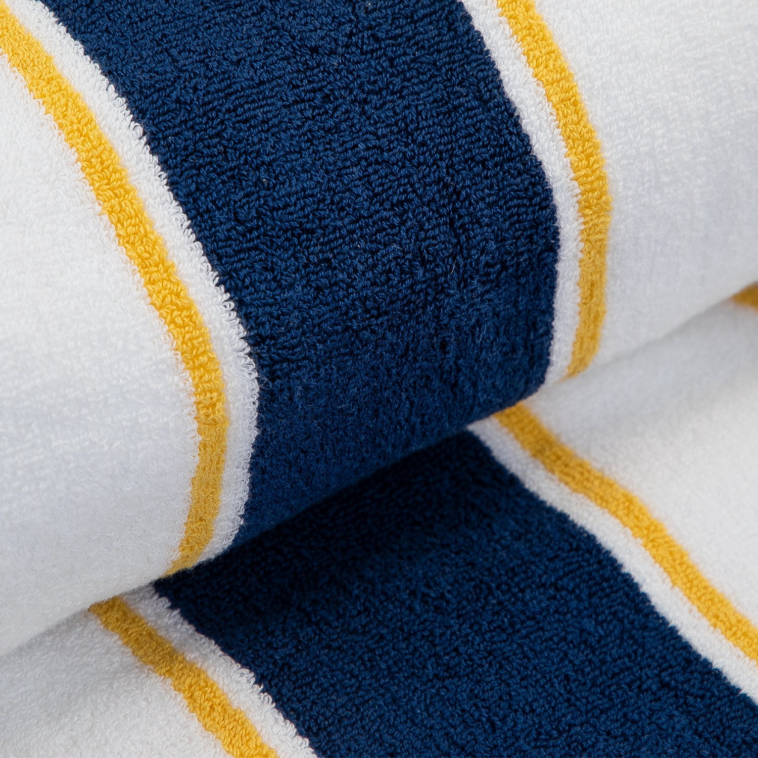 Aston & Arden Luxury Beach Towel, Oversized 35x70 in., Ultra Soft and Plush, Thick 600 GSM, Navy and Yellow Pinstripes