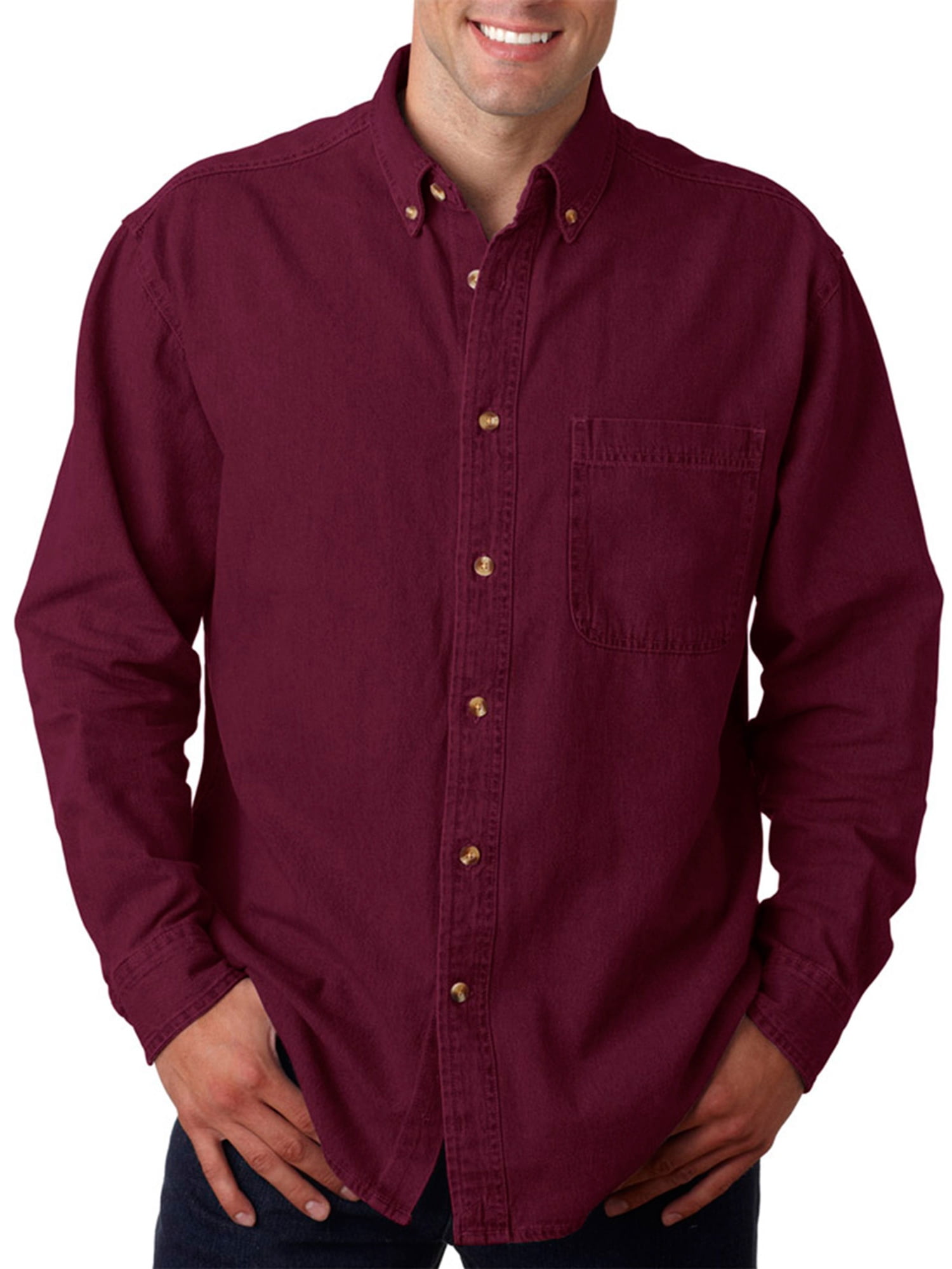 burgundy denim shirt