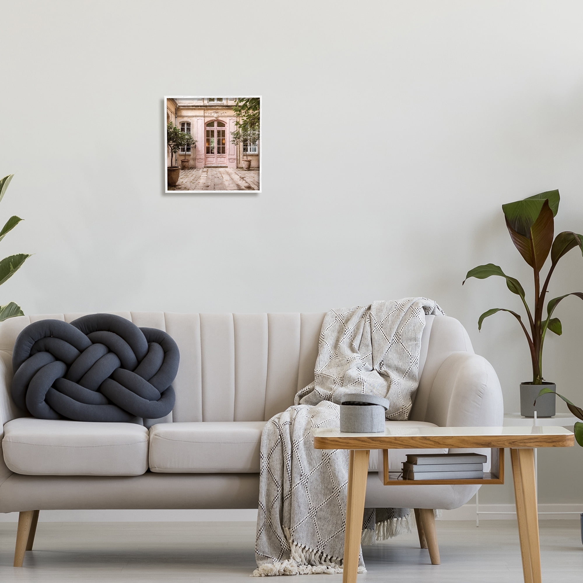 Stupell Industries Pink French Doors Travel & Places Photography White Framed Art Print Wall Art, 12 x 12