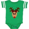 thumbnail image 3 of Inktastic Cute Girl Reindeer with Buffalo Plaid Bow Boys or Girls Baby Bodysuit, 3 of 5