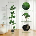 thumbnail image 2 of Artificial Fiddle Leaf Fig Tree - 5FT Fake Plant with Black Nursery Planter, Large Fake Tree for Home or Office Decor - Artificial Plants Indoor Outdoor,Housewarming Gift, 2 of 6