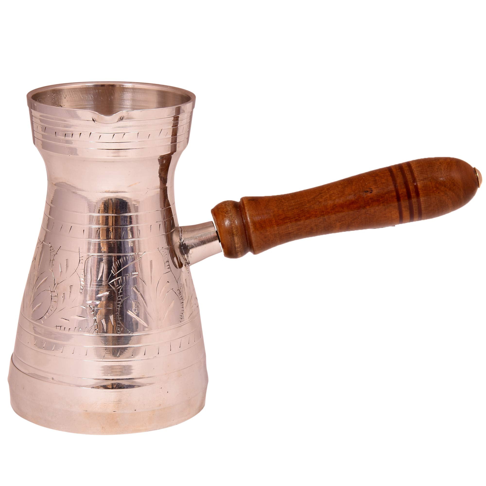 diollo Brass Engraved Turkish Greek Arabic Coffee Pot Stovetop Coffee