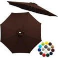 thumbnail image 1 of 6.6ft/7.5ft/9ft/10ft Replacement Umbrella Cover, 6 Ribs 8 Ribs Outdoor Market Table Patio Umbrella Canopy Cover Replacement UV Protective Cloth(Coffee,9FT(6-Ribs)), 1 of 8