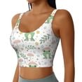 thumbnail image 2 of Fotbe Frog and Mushrooms Sujetador Deportivo Largo sin Aros para Mujer con Almohadillas y Soporte Medio, Transpirable y Absorbente, Camiseta Tipo Chaleco o Tank Top-Small, 2 of 8