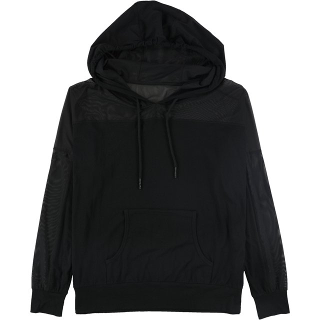 Camiseta básica con capucha de malla Warrior para mujer, negro, extragrande