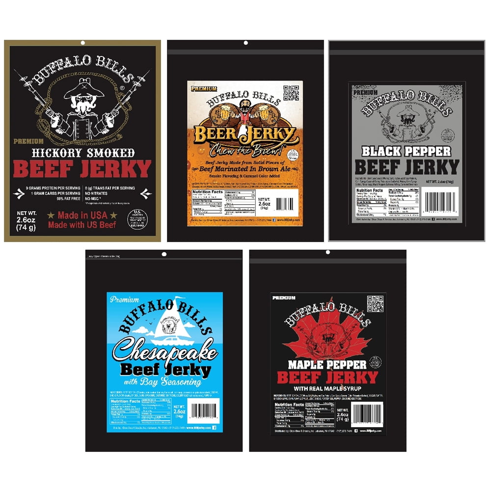 Buffalo Bills 5-ct Assorted Premium Beef Jerky Sampler – Five 2.6oz Packs