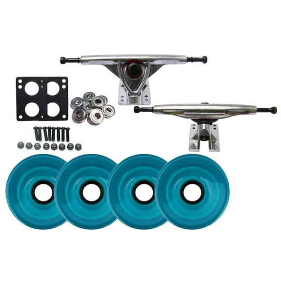 DOWNHILL RAW LONGBOARD Skateboard TRUCKS 76mm AQUA WHEEL Package