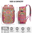 thumbnail image 4 of Folk Geometric Pattern Cooler Backpack - 20L High-Capacity Insulated Soft Cooler Bag for Travel & Camping, 4 of 5