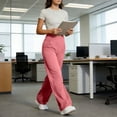 thumbnail image 4 of Tnhcen Women's High Waisted Wide Leg Yoga Pants, Tummy Control Workout Trousers with Pockets, 95% Polyester 5% Spandex Gabardine Office to Gym Pants S-2XL, 4 of 9