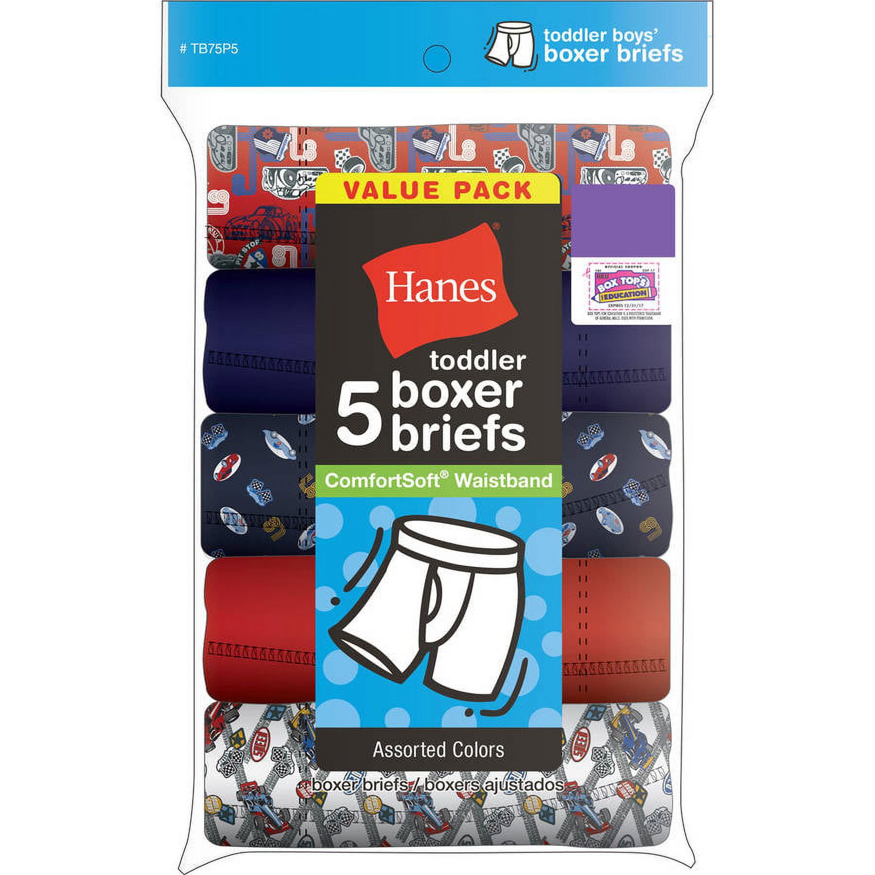 Hanes Toddler Boy Comfortsoft Boxer Brief Underwear, 5 Pack, Sizes 2T-5T - image 2 of 4