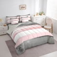 thumbnail image 3 of Castle Fairy Stripes Girl Twin Bedding Sets,Vintage Minimalist Lines Bedding Comforter Set, 3 of 8