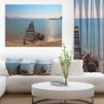 thumbnail image 1 of Old Pier at Beach Panoramic View - Wooden Sea Bridge Canvas Wall Art, 1 of 3
