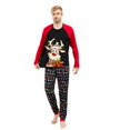 thumbnail image 1 of 2023 New Christmas Pajamas for Family Long Sleeve Deer Print Raglan Tops + String Lights Pants 2 Pieces Set Home Wear, 1 of 4