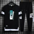 thumbnail image 3 of Conjuntos de pantalones Ropa deportiva Ropa de hombre Chándal estampado Camiseta blanca Sudadera para hombre Trajes deportivos Estilo coreano Xl holgado, 3 of 5