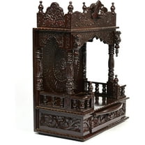 Devyom Mandir Indian Temple Brown wood Decoration, 28 lbs