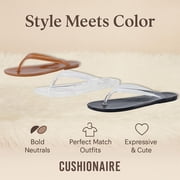 Cushionaire Splash Jelly Flip Flops for Women With Flexible Sole, Soft Footbed Summer Sandals for Women