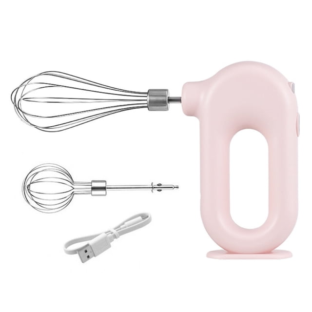 Bearachild Batidor de huevos de mano ajustable para cocina, espumador de crema, mezclador de huevos recargable eléctrico, rosa, palo único Herramientas y accesorios para hornear rosado 2 varillas Bearachild HA007445-02B