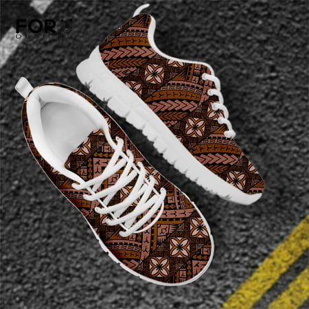 

Women s Shoes Flats Polynesian Tribal Plumeria Flower Green Casual Air Mesh Sneakers for Teen Girl Female Breathable