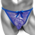thumbnail image 4 of Lace Sissy Bulge Pouch Panties See Through Sexy Thong Lingerie for Men Underwear Bowknot Sissy Pouch G String Floral Low Rise, 4 of 5