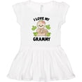 thumbnail image 3 of Inktastic Cute Sloth I Love My Grammy with Green Leaves Girls Toddler Dress, 3 of 5