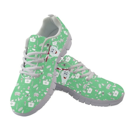 

Summer Light Lace Up Ladies Sport Running Shoes For Women Sneakers Woman Casual Shoes Cartoon Teeth Print Mesh Womens Flats