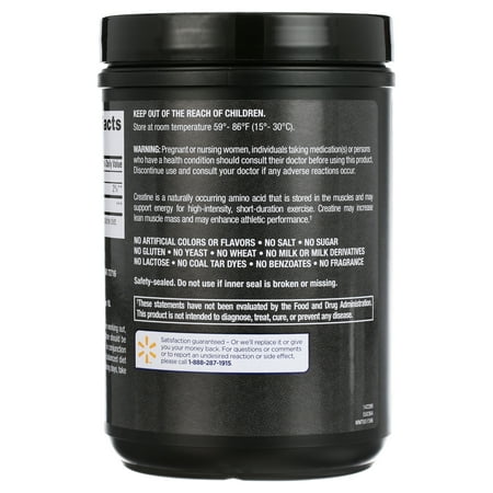 Equate Creatine Monohydrate Dietary Supplement, Unflavored, 5 g, 15.87 oz