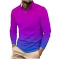 thumbnail image 2 of Blusa y camisa de manga larga con cuello vuelto para hombre, informal, con cuello vuelto, estampado, para fitness, deportiva, de manga larga, de poliéster, 2 of 5