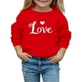 thumbnail image 4 of XAOFW Kids T-Shirt Fuzzy Valentine Girls Adorable Heart Print Warm Winter Pullover Long Sleeve Round Neck Stylish Cozy Outdoor Activities Tee Shirts, 4 of 4