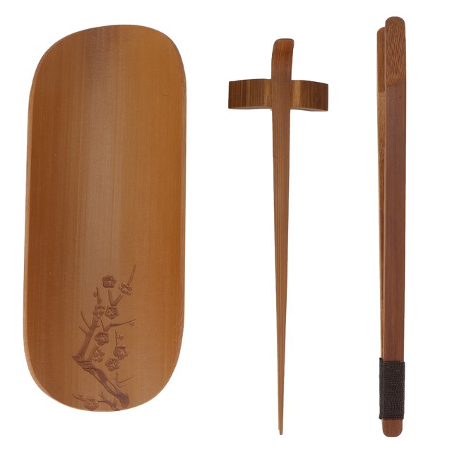 Bamboo Tea Set, Natural Bamboo Hand-Made Carving Tea Accessories Tearoom Ceremony Tools Tea Scoop, For Office Home Plum Flower Pattern