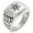 Silver, variant on Stainless Steel Metatron’s Cube Geometric Pattern Step-Down Biker Style Polished Ring