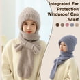 thumbnail image 3 of Integrated Ear Protection Windproof Scarf Chunky Knitting CREAM, 3 of 8