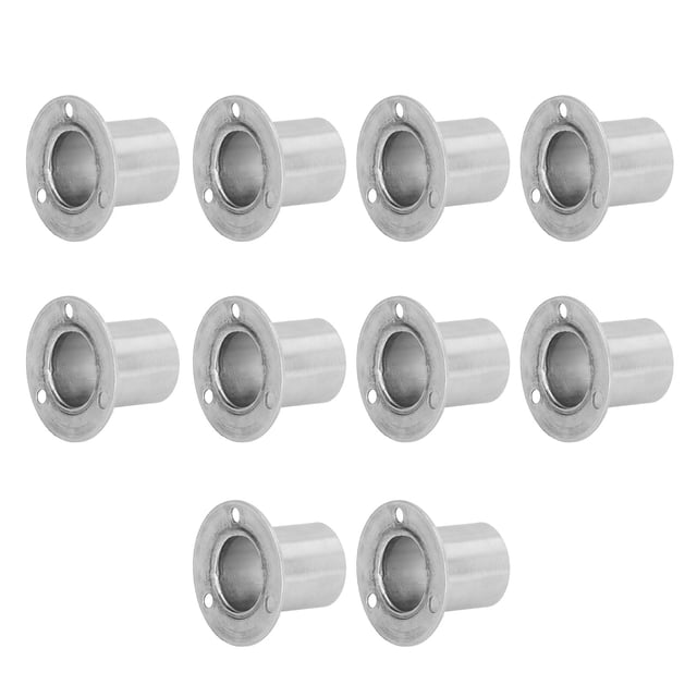 10Ensemble Support de Tringle de Placard en Acier Inoxydable Épaissi Matériel pour Chambre Garde-Robe Gris