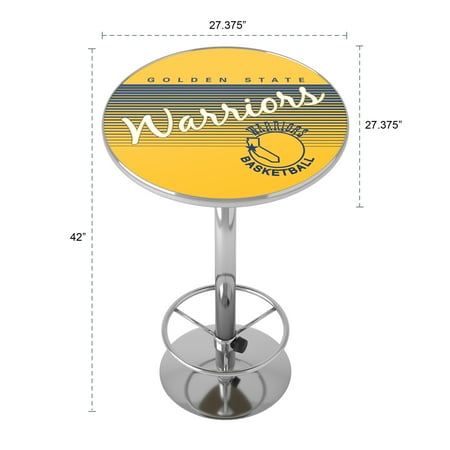 Golden State Warriors NBA Hardwood Classics Chrome Pub Table - Royal Blue, Golden Yellow