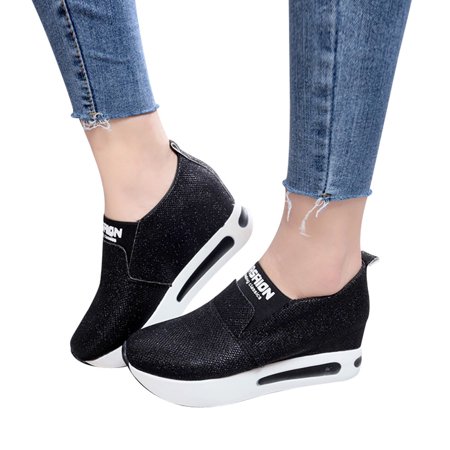 

TOYFUNNY Women Flat Thick Bottom Shoes Slip On Ankle Boots Casual Platform Sport Shoes