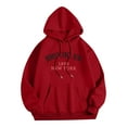 thumbnail image 3 of USNSM Men's Fashion BROOKLYN 1898 NEW YORK Letter Printed Hoodie Casual Hispter Sport Pullover Tops Long Sleeve Drawstring Hooded Sweatshirt with Pocket Red L, 3 of 5
